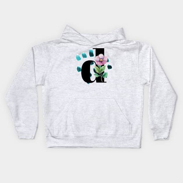 Capital letter D | Monogram, a Floral Letter Kids Hoodie by A Floral Letter Capital letter A | Monogram, Sticker